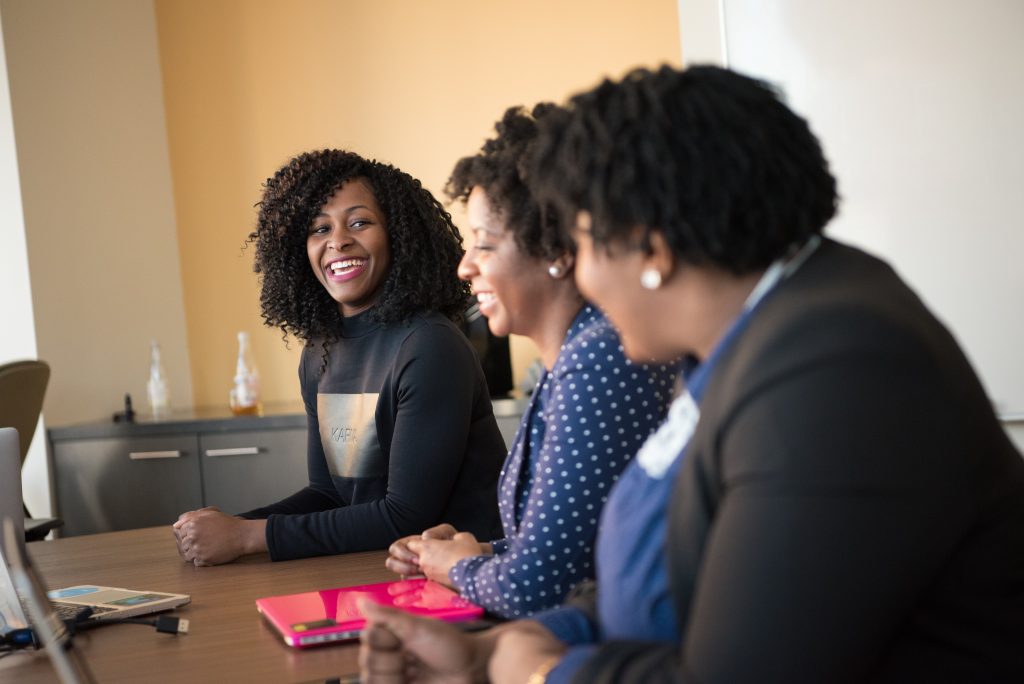 Women at a career meeting 